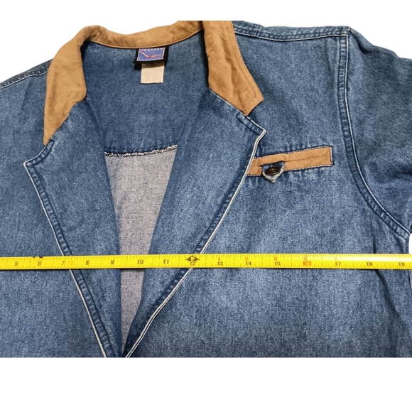 Jantzen Blue Denim Jacket with Brown Collar - Picture 7 of 9
